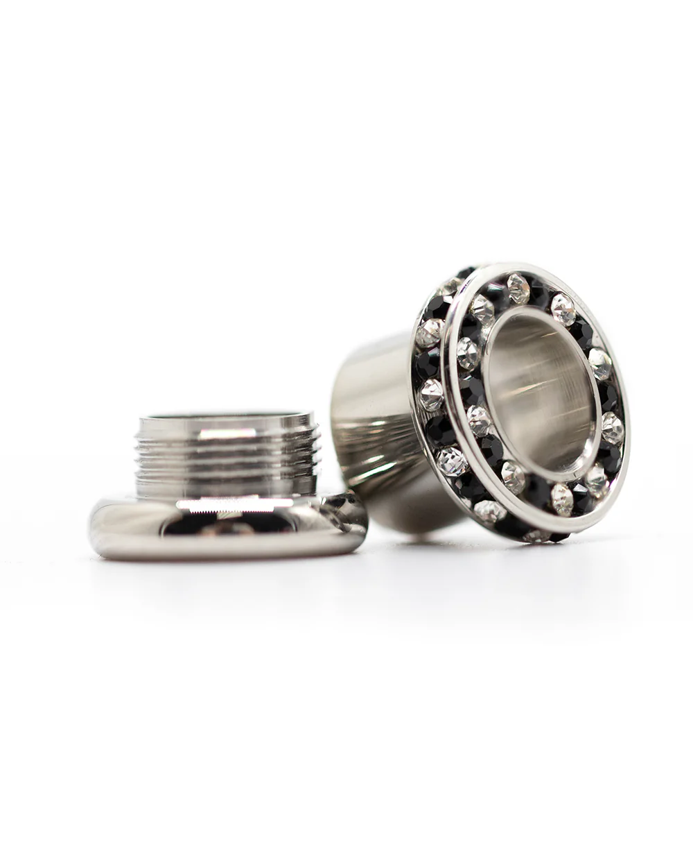 Double Edged Channel Set Jewelled Internally Threaded Tunnel - Image 2