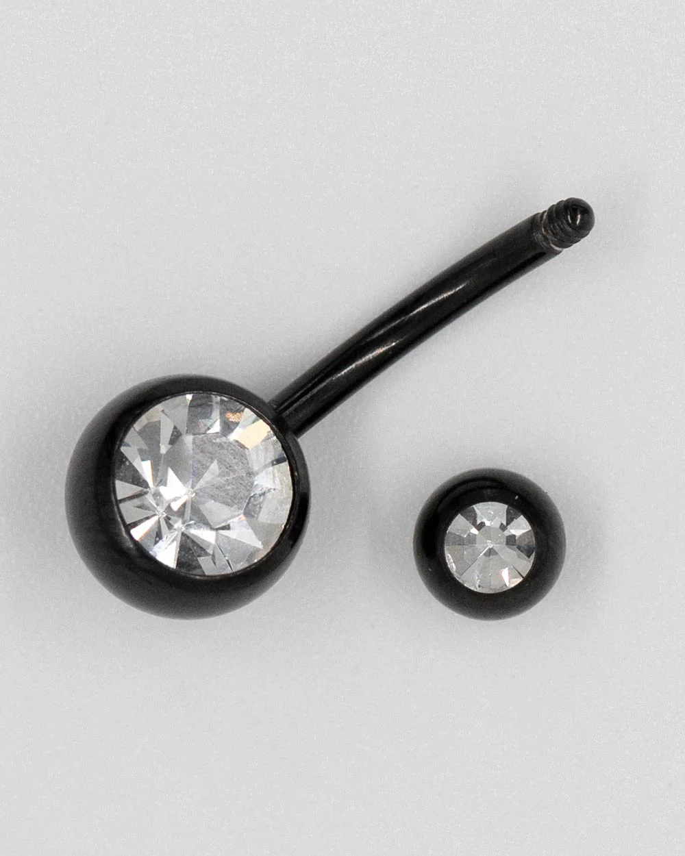 14 Gauge | Black Sss Cz Gem Navel Curved Barbell - Image 3