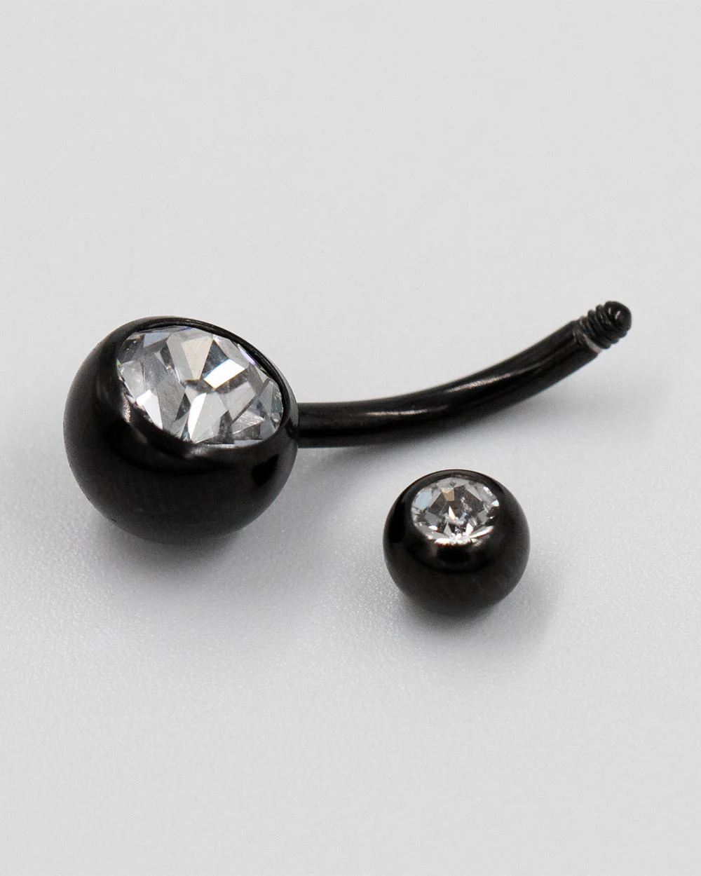 14 Gauge | Black Sss Cz Gem Navel Curved Barbell - Image 4