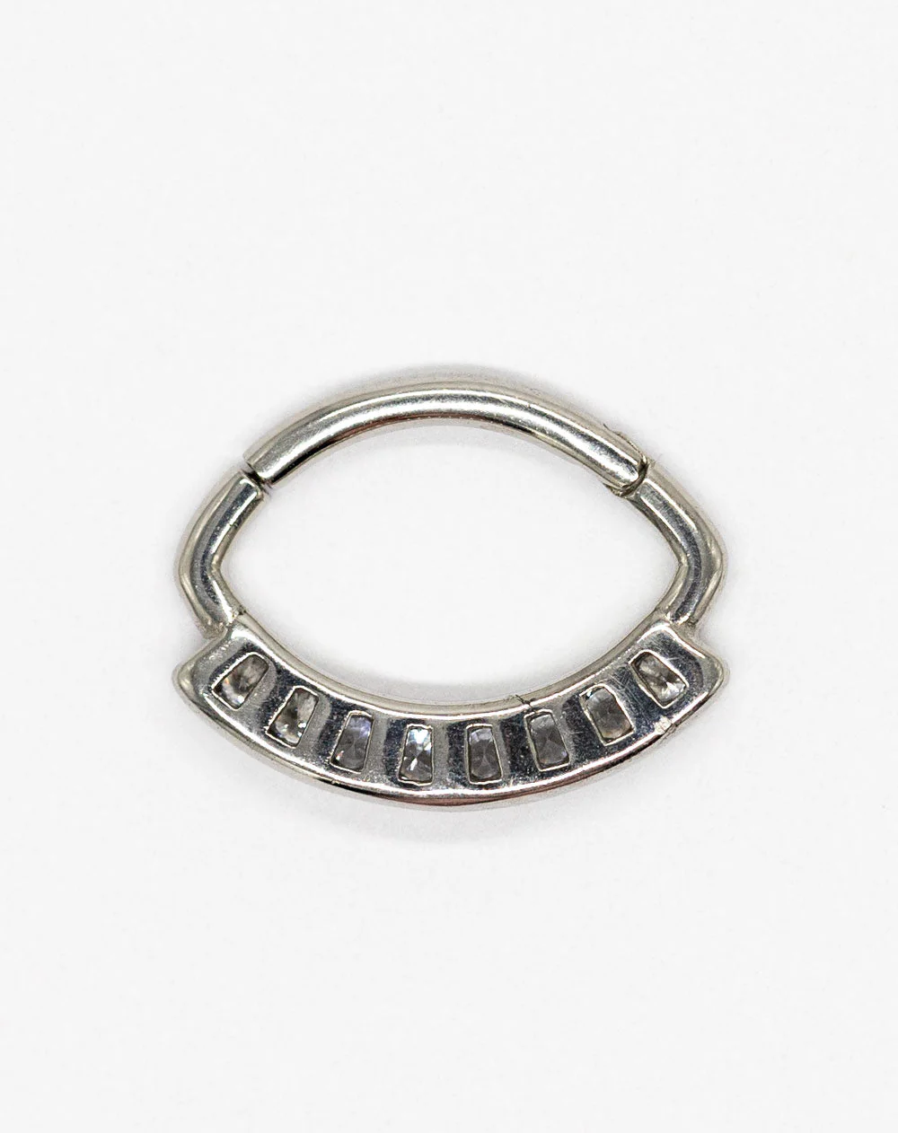 16 Gauge | 6mm Tiara Silver Septum Clicker - Image 3