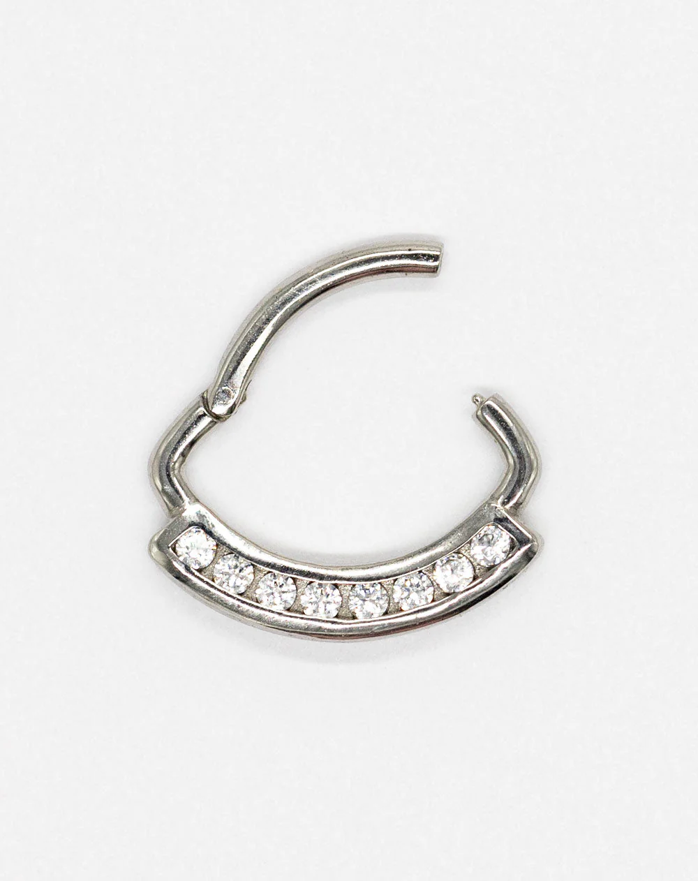 16 Gauge | 6mm Tiara Silver Septum Clicker - Image 4