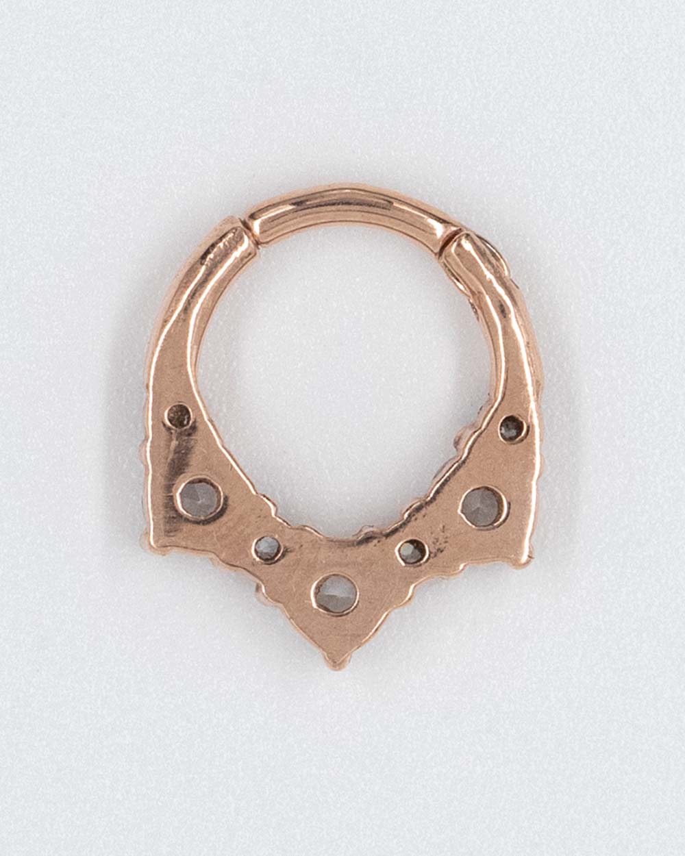 16 Gauge | 8mm Rose Gold 7 Cz Hinged Clicker - Image 3