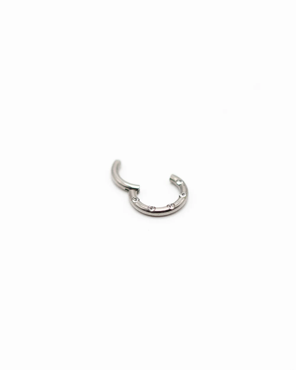 Titanium Hinged Ring with Diamonte Detail - Image 3