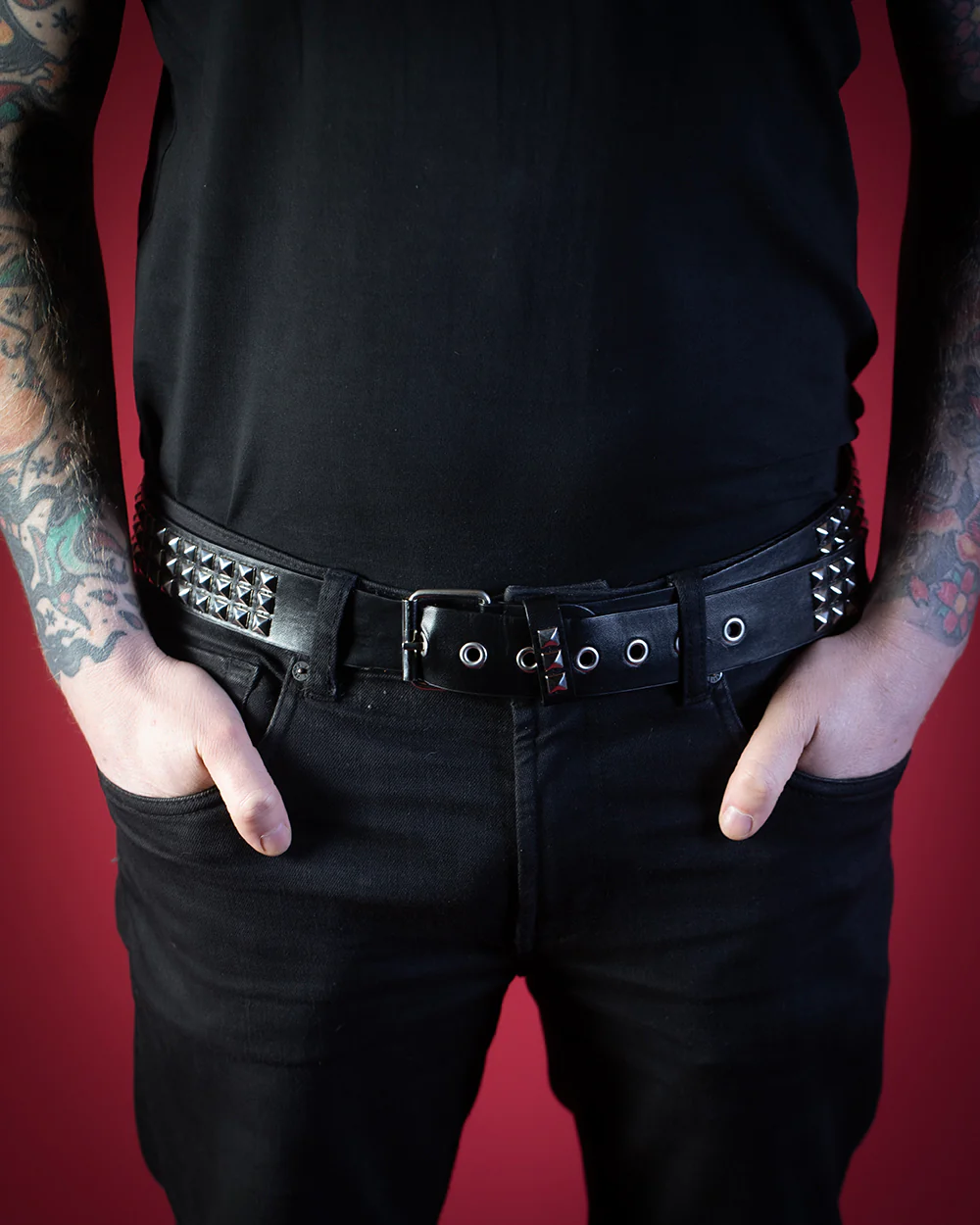 OYT Silver Pyramid Studded Belt - Image 3