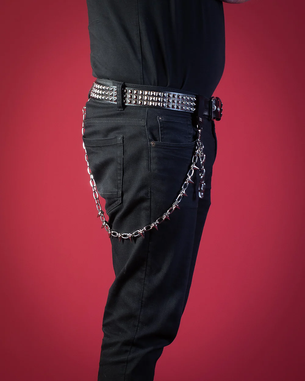 OYT Spiked Silver Wallet Chain - Image 3