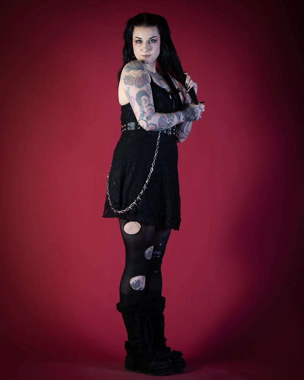 OYT Spiked Silver Wallet Chain - Image 4