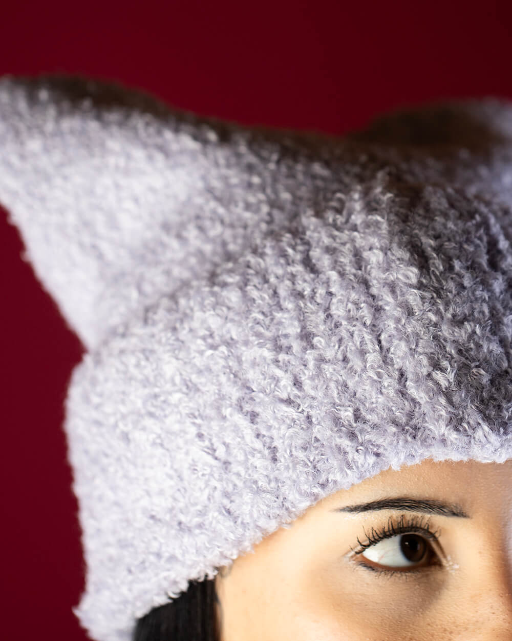 Sweet Vengeance Kitten Ear Lilac Beanie - Image 3