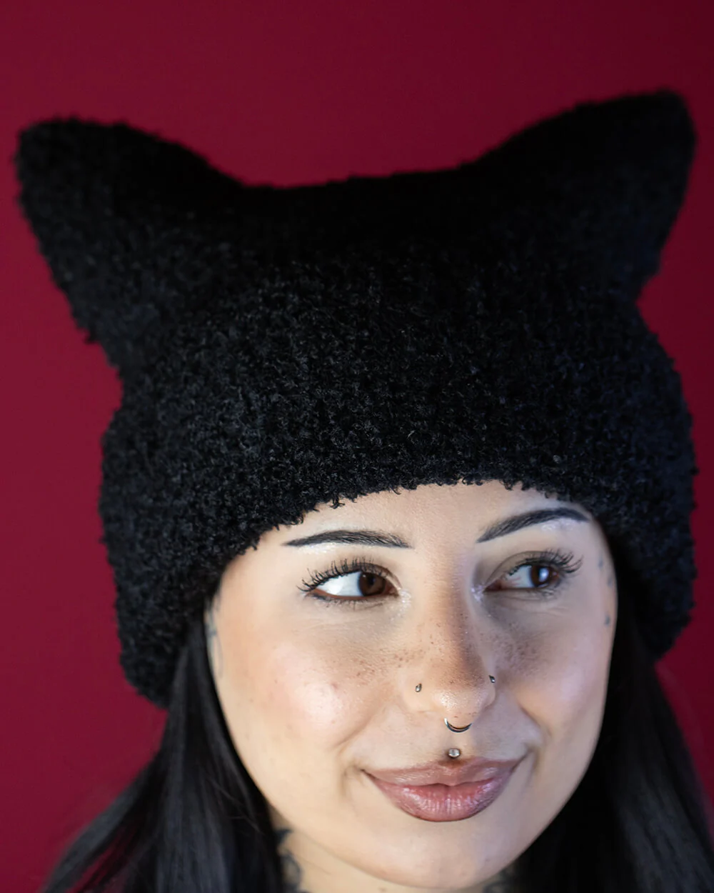 Sweet Vengeance Kitten Ear Black Beanie - Image 3