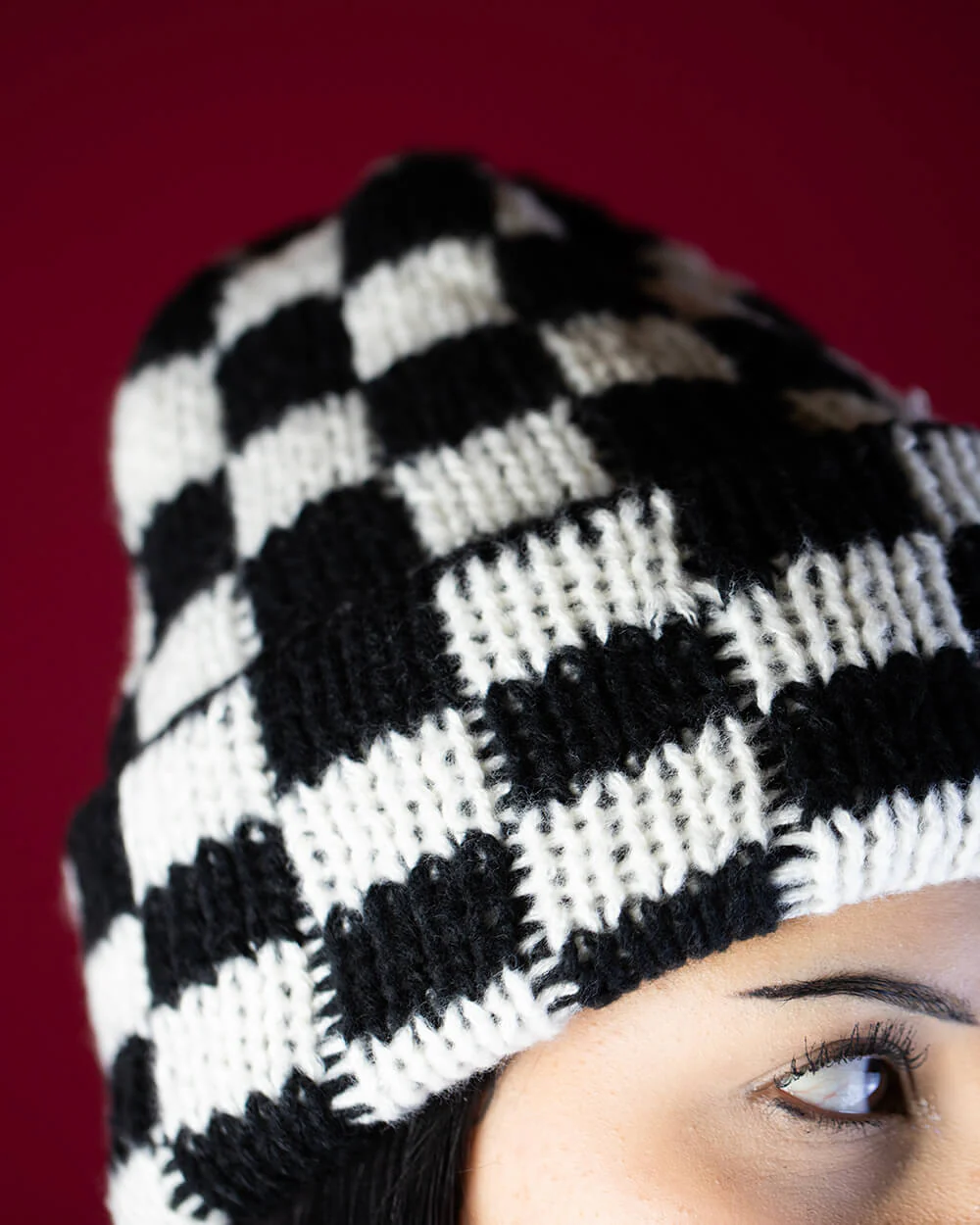 Sweet Vengeance Checkered Beanie - Image 3