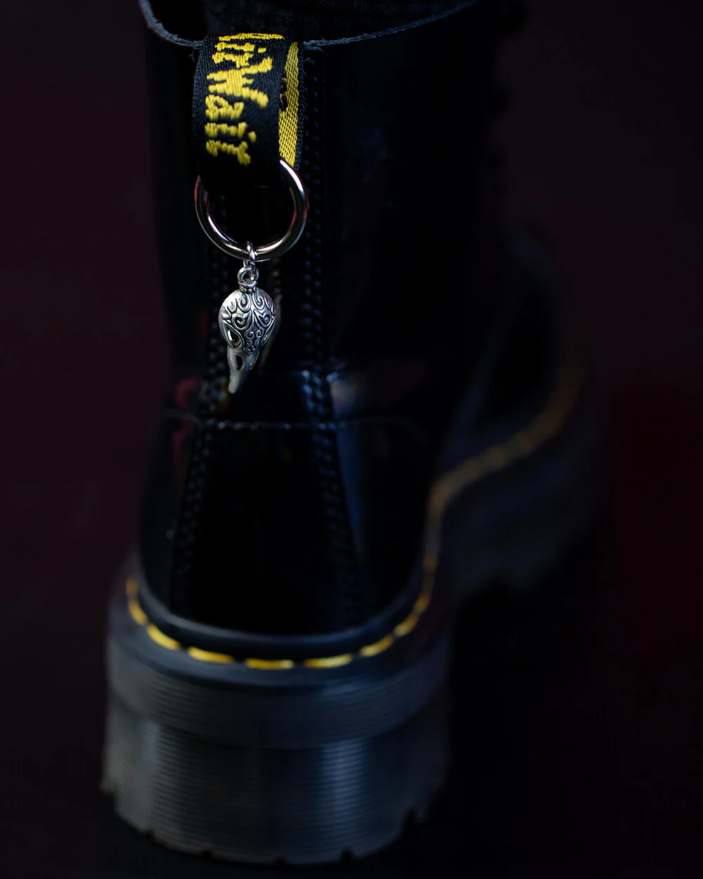 Sweet Vengeance Raven Skull Boot Charm