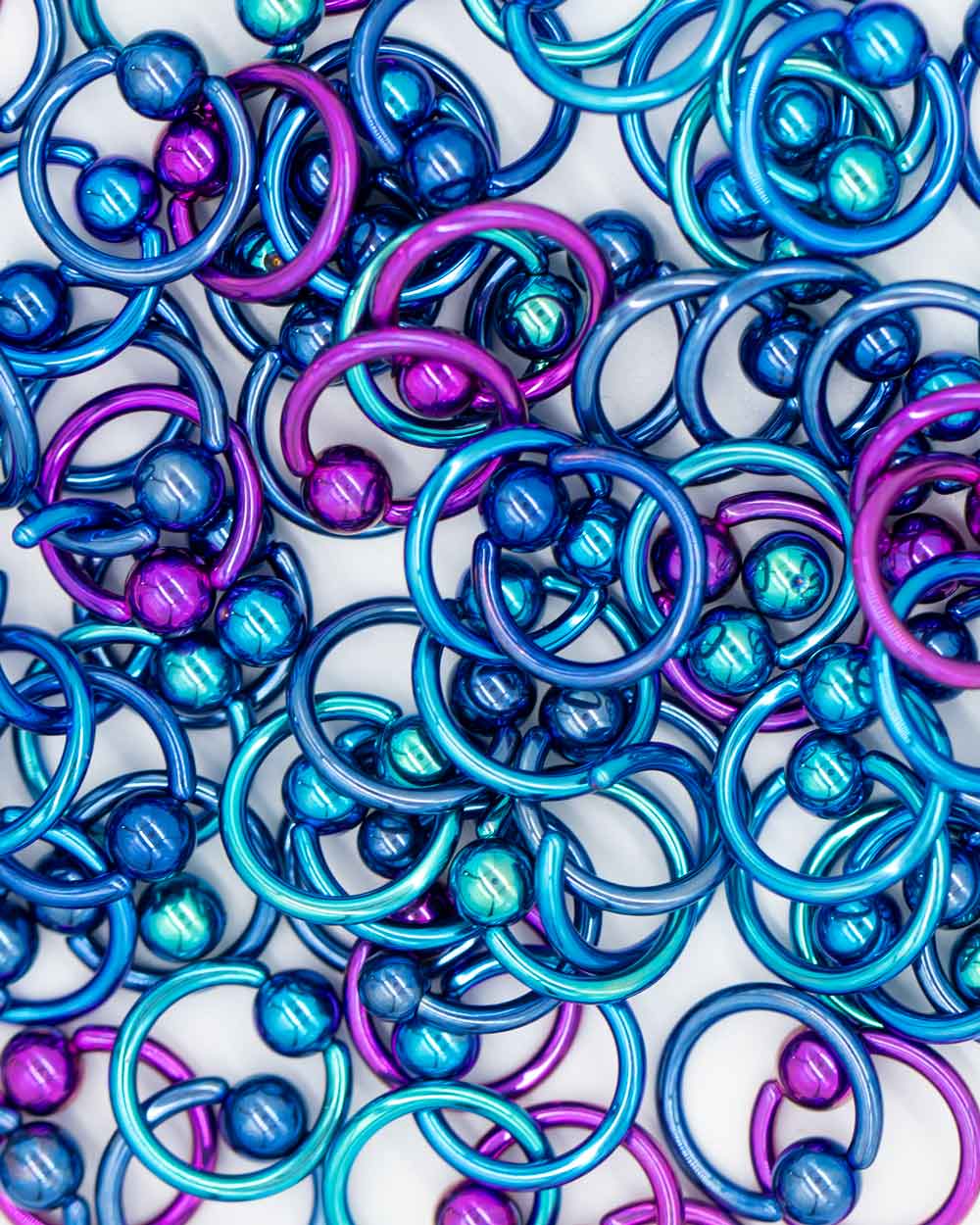 6 Pack: Coloured Titanium Ball Captive Ring - Image 2