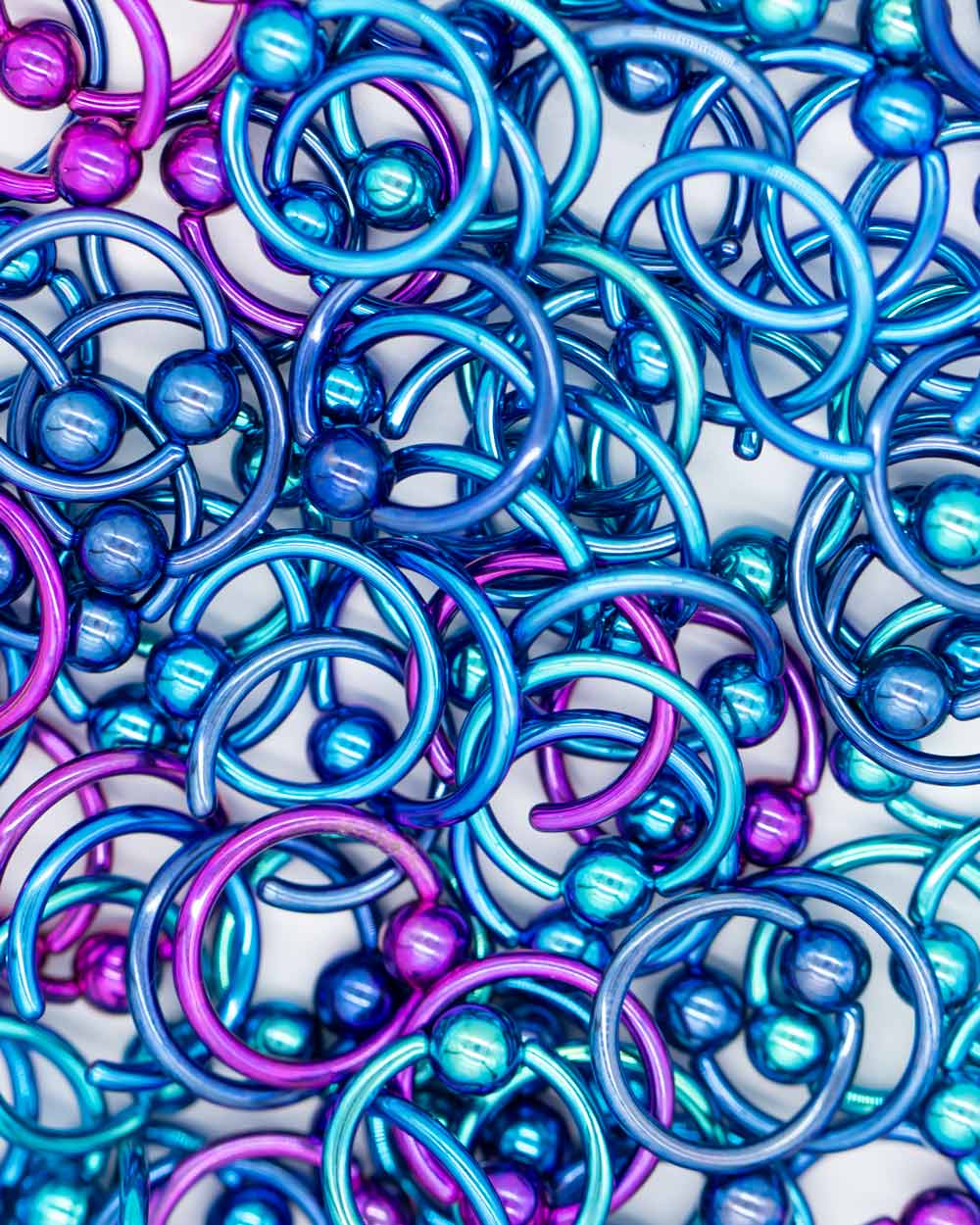 6 Pack: Coloured Titanium Ball Captive Ring - Image 3