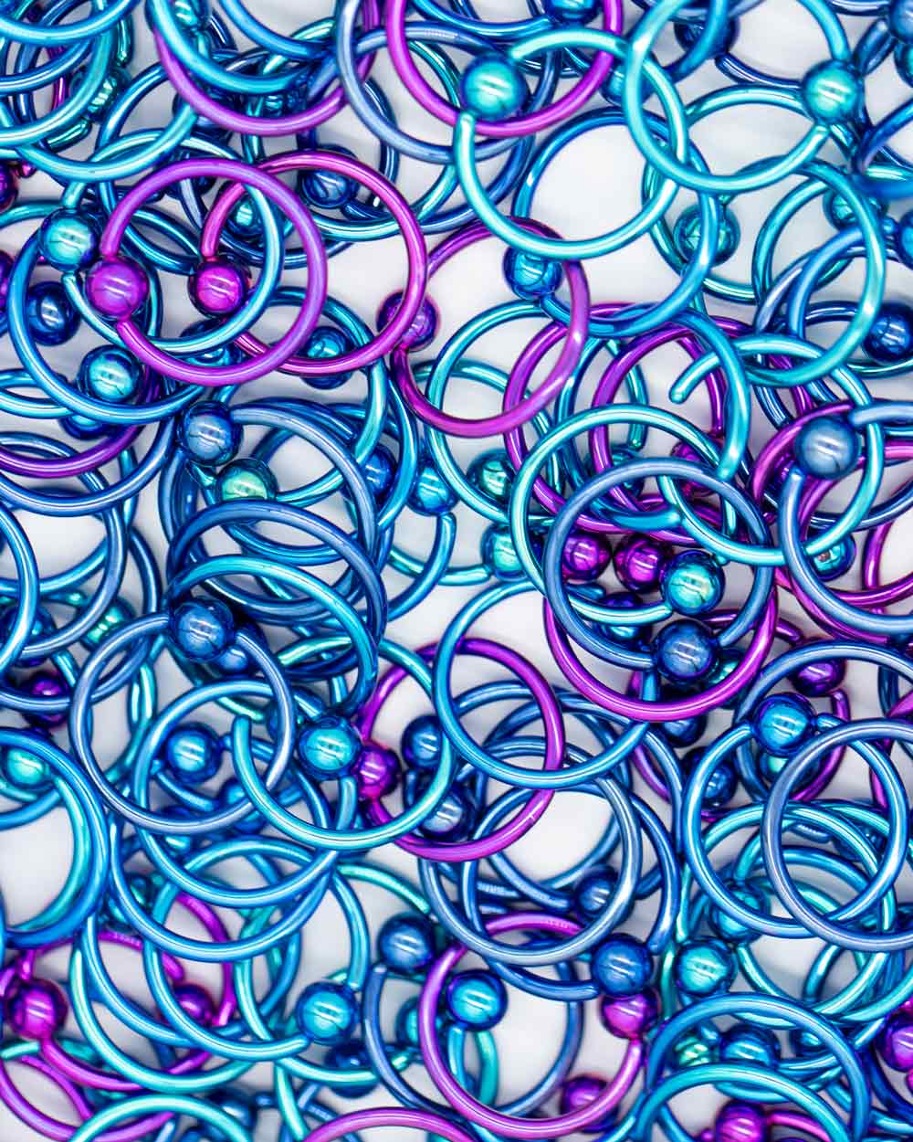 6 Pack: Coloured Titanium Ball Captive Ring - Image 4