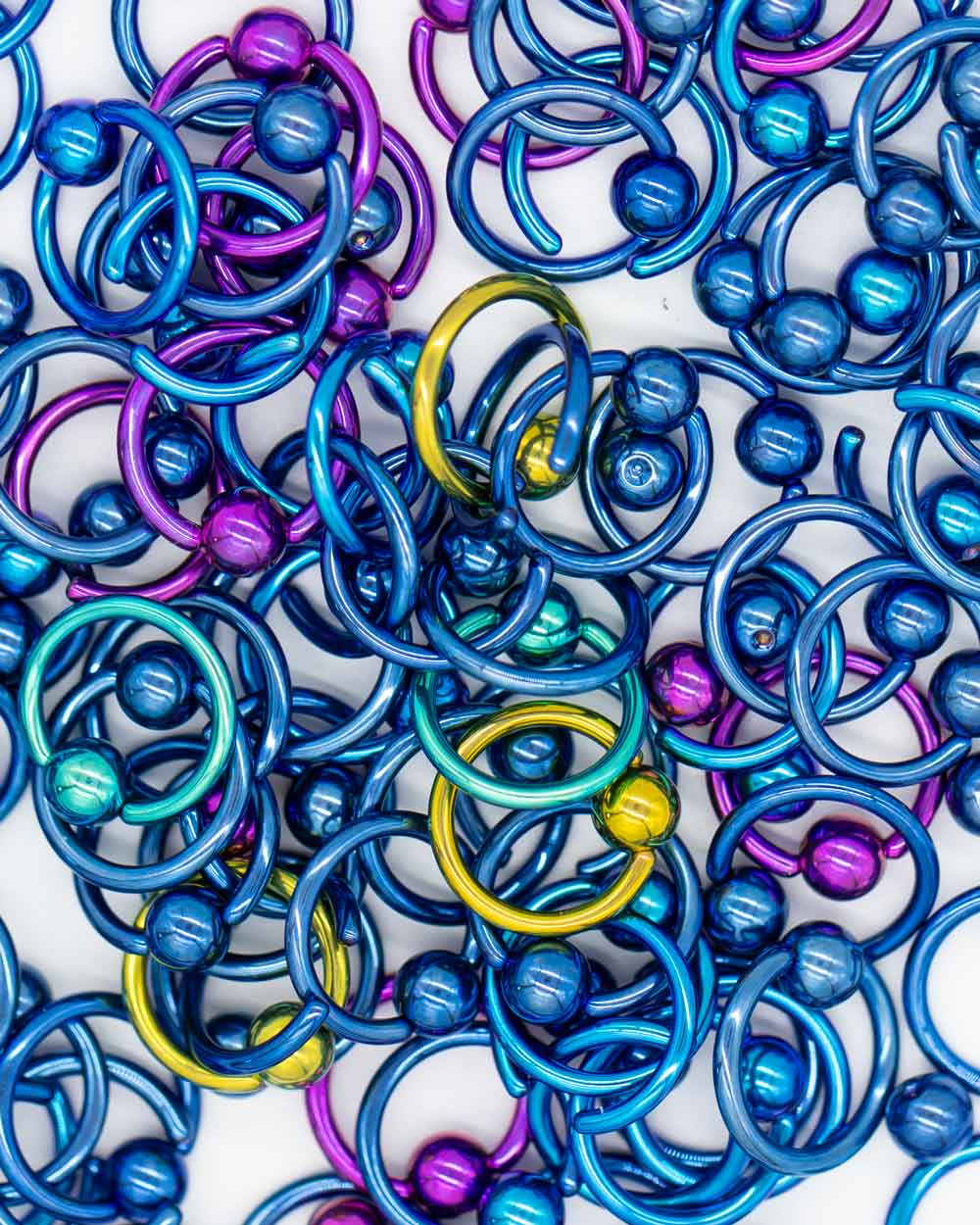 6 Pack: Coloured Titanium Ball Captive Ring - Image 5