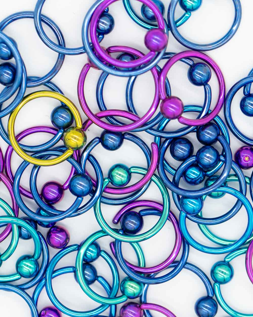 6 Pack: Coloured Titanium Ball Captive Ring - Image 6