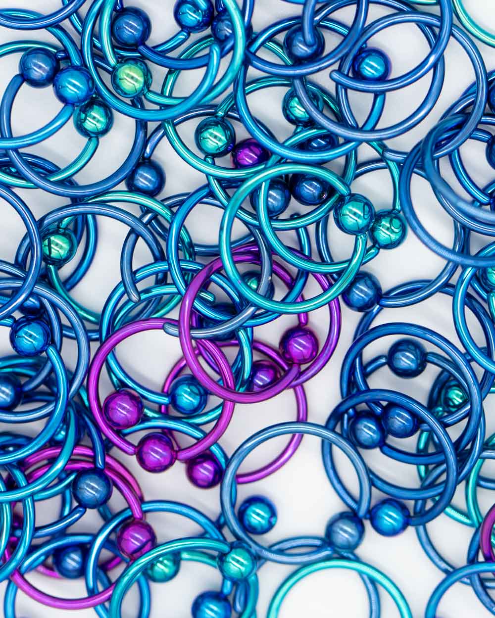 6 Pack: Coloured Titanium Ball Captive Ring - Image 7