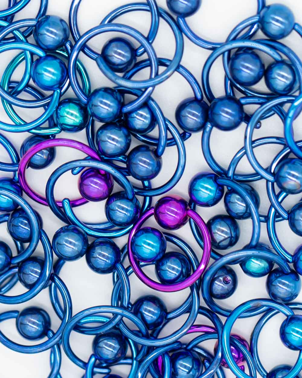 6 Pack: Coloured Titanium Ball Captive Ring - Image 8
