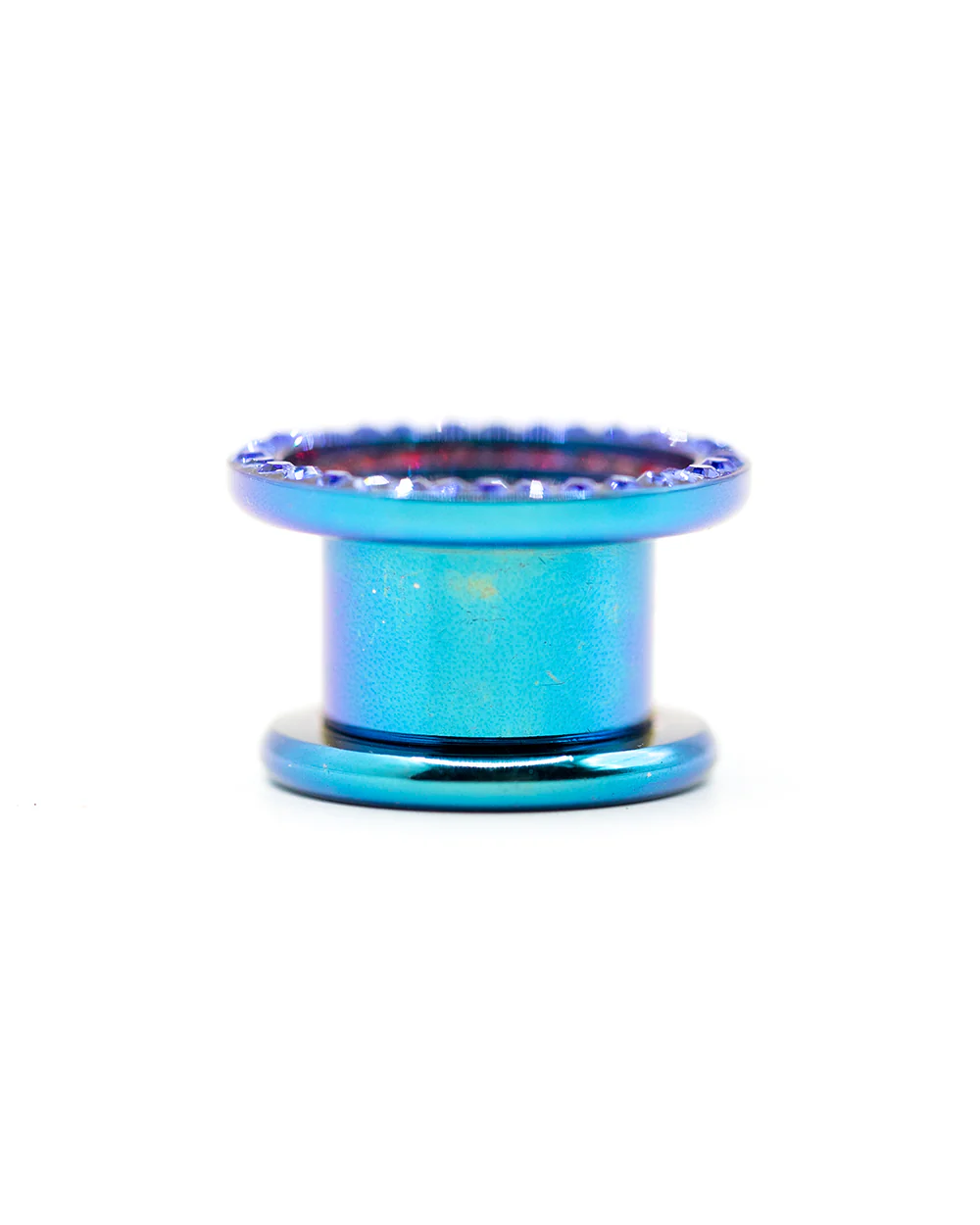 3 Jewel Rows Dark Blue Flesh Tunnel - Image 4