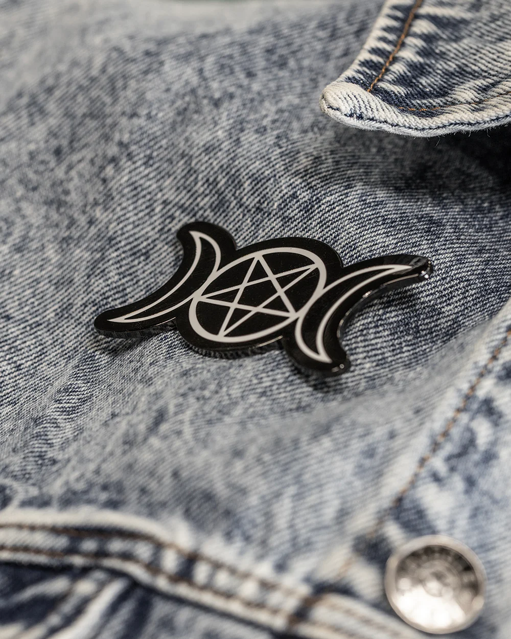Triple Moon Pentacle Enamel Pin - Image 2