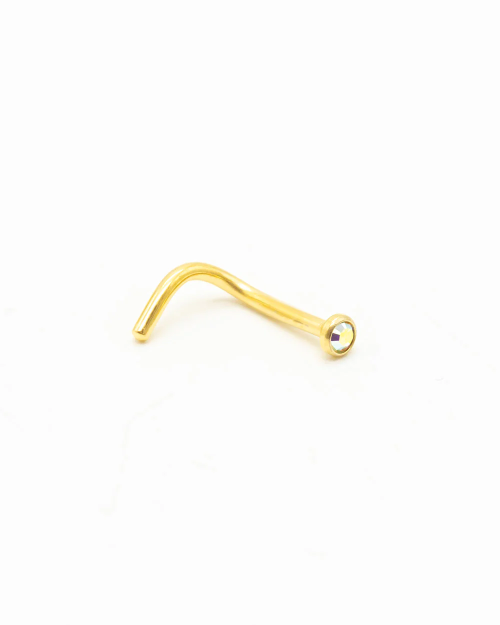 Aurora Borealis Bejewelled Gold Nose Stud