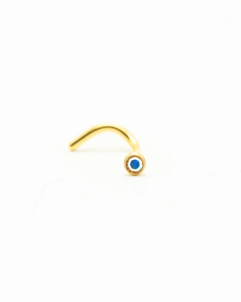 Aurora Borealis Bejewelled Gold Nose Stud - Image 2