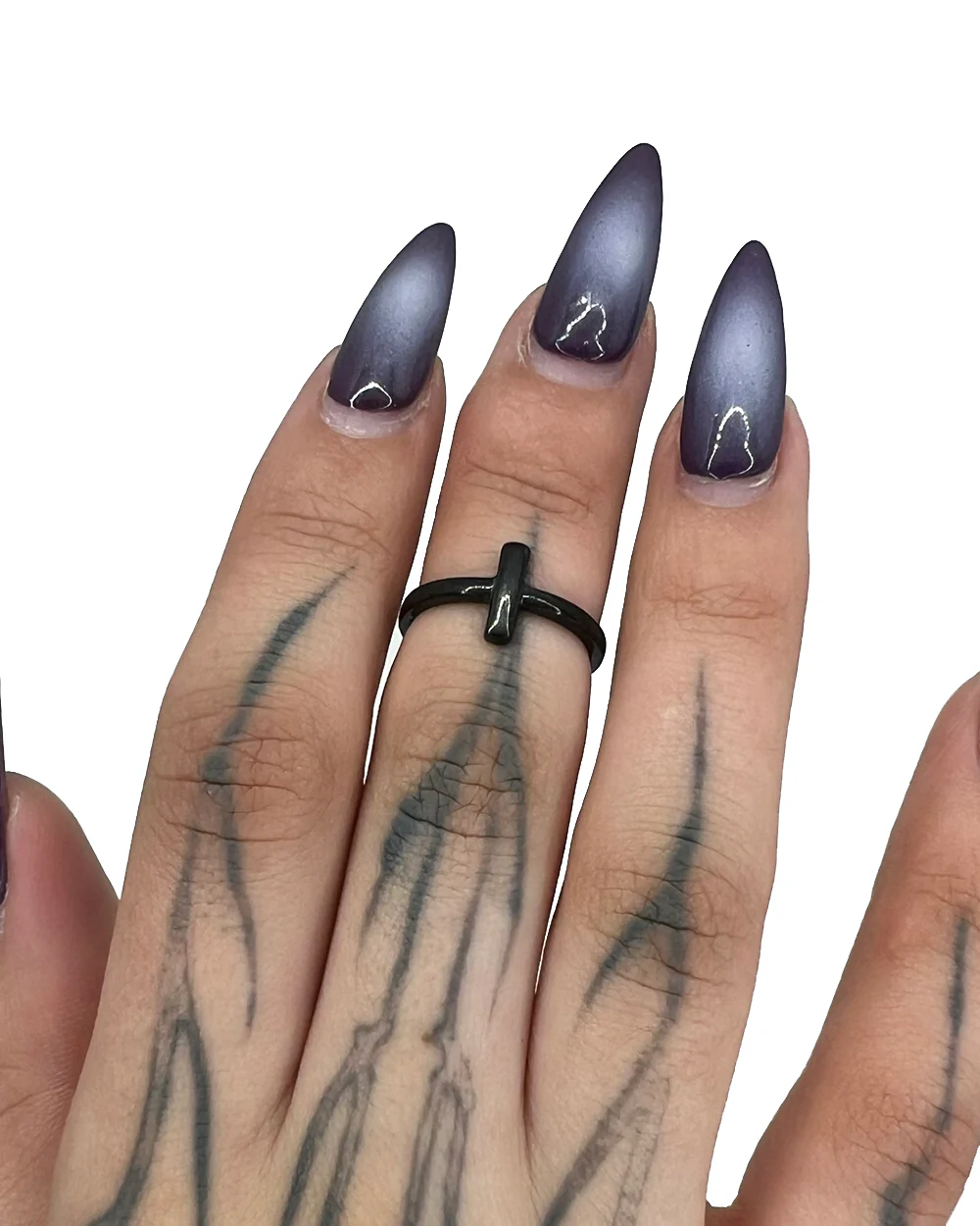 Black Cross Continuous Ring - Image 3