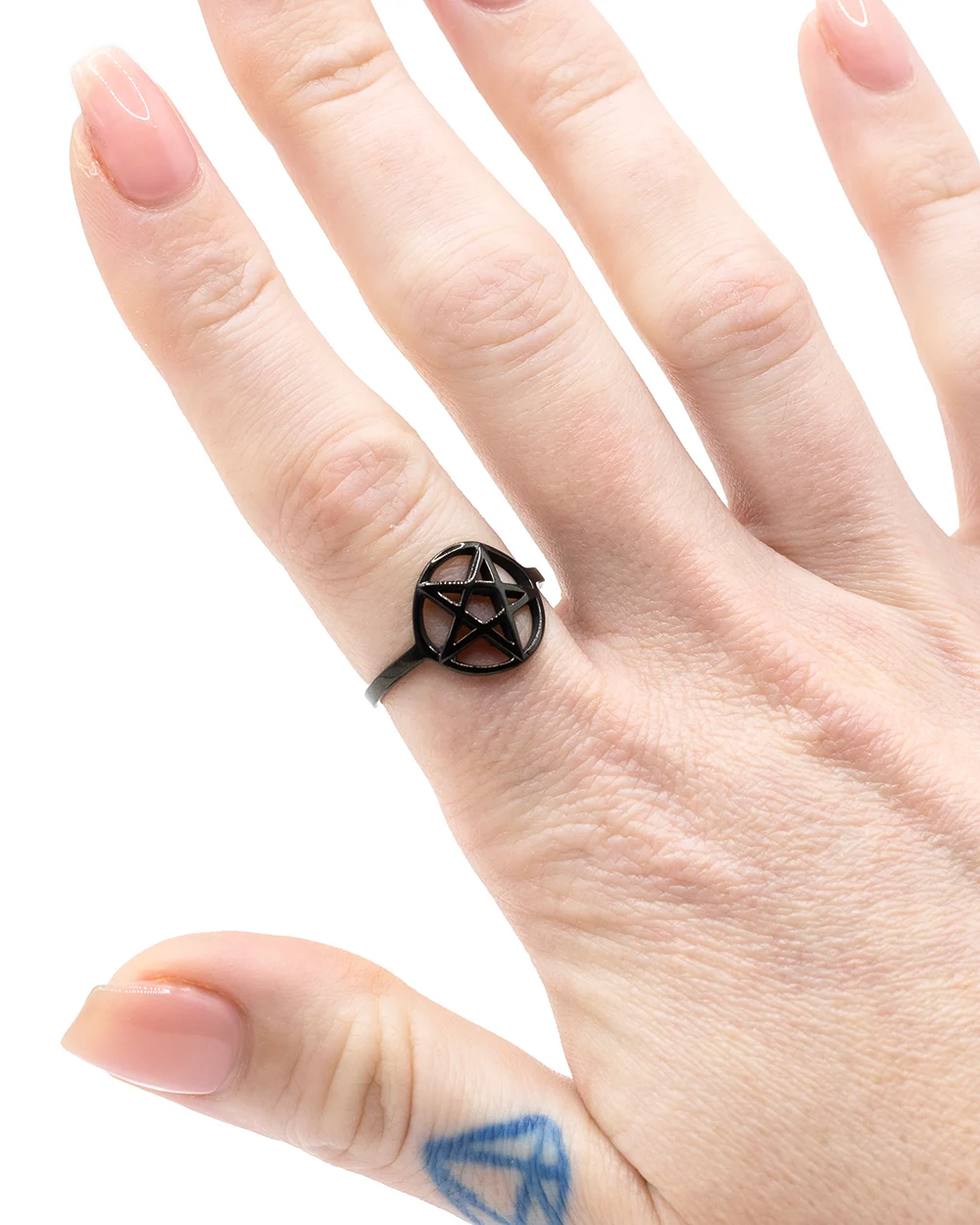 Black Pentagram Ring Jewellery - Image 2
