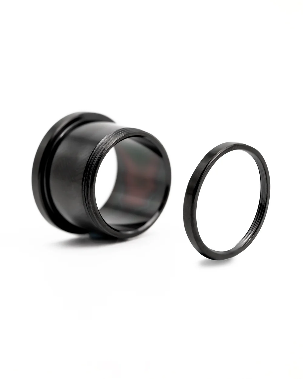 Black Steel Threaded Ear Tunnel - Image 2