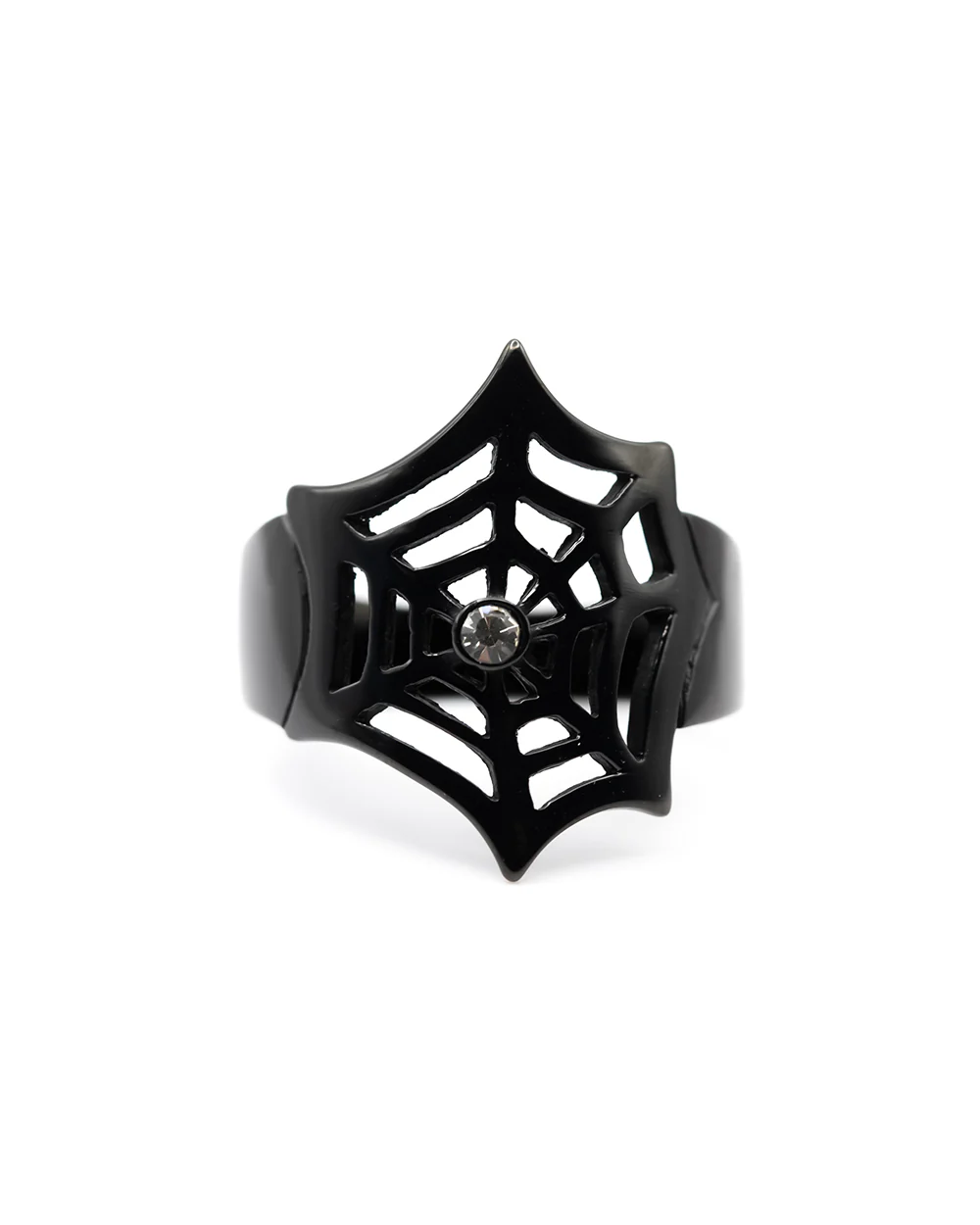 Black Webbed with Crystal Ring Jewellery - Image 3