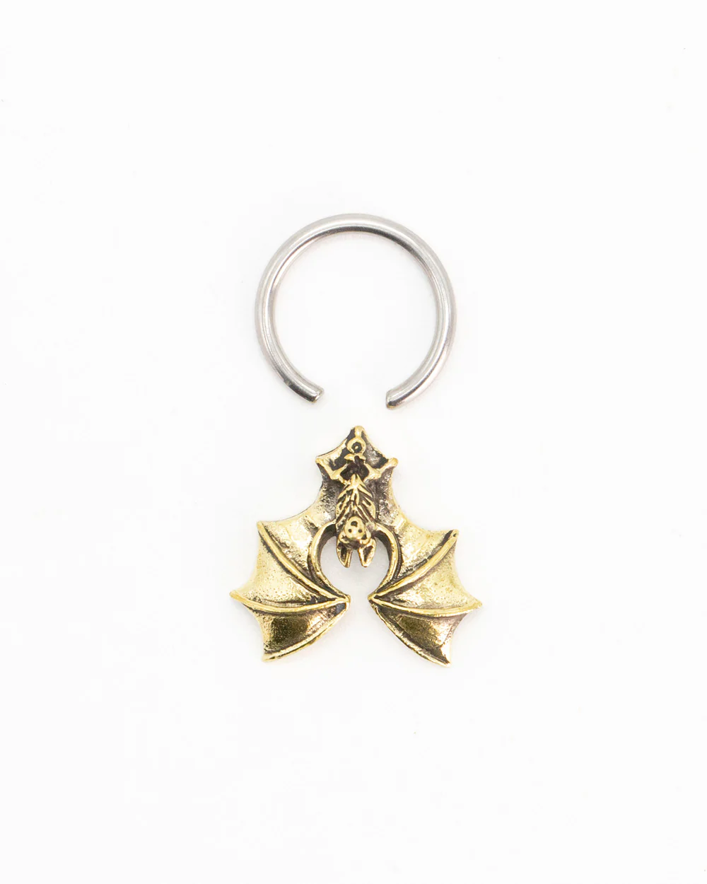 Brass Bat Ball Captive Ring - Image 3