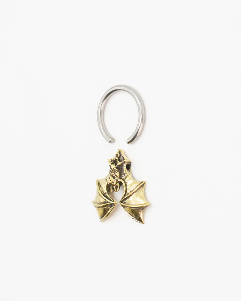 Brass Bat Ball Captive Ring - Image 5