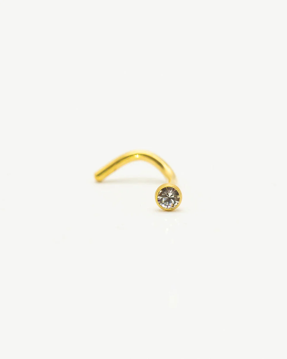 CZ Bejewelled Gold Nose Stud - Image 3