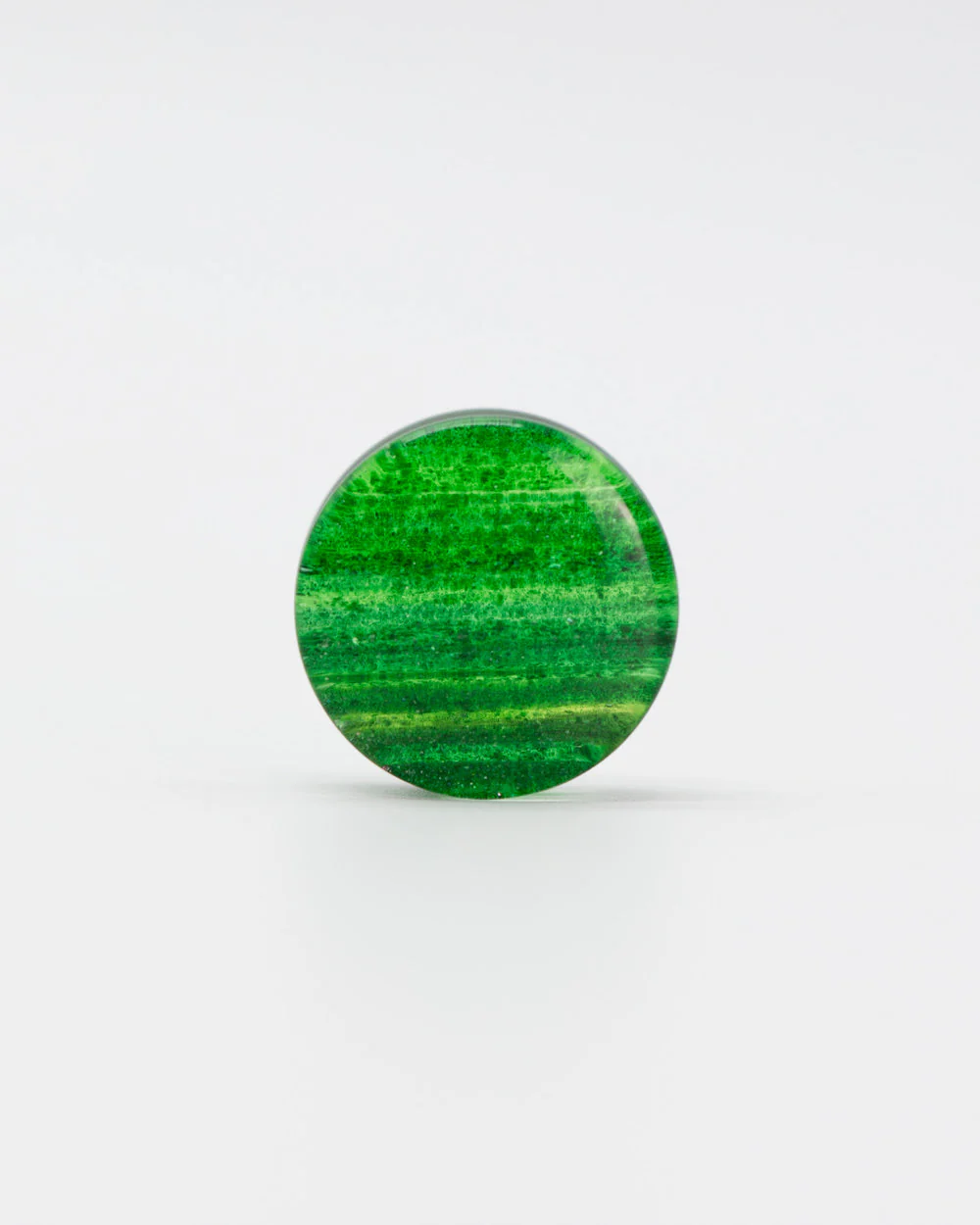 Double Flare Plug - Green Glaze Sparkle