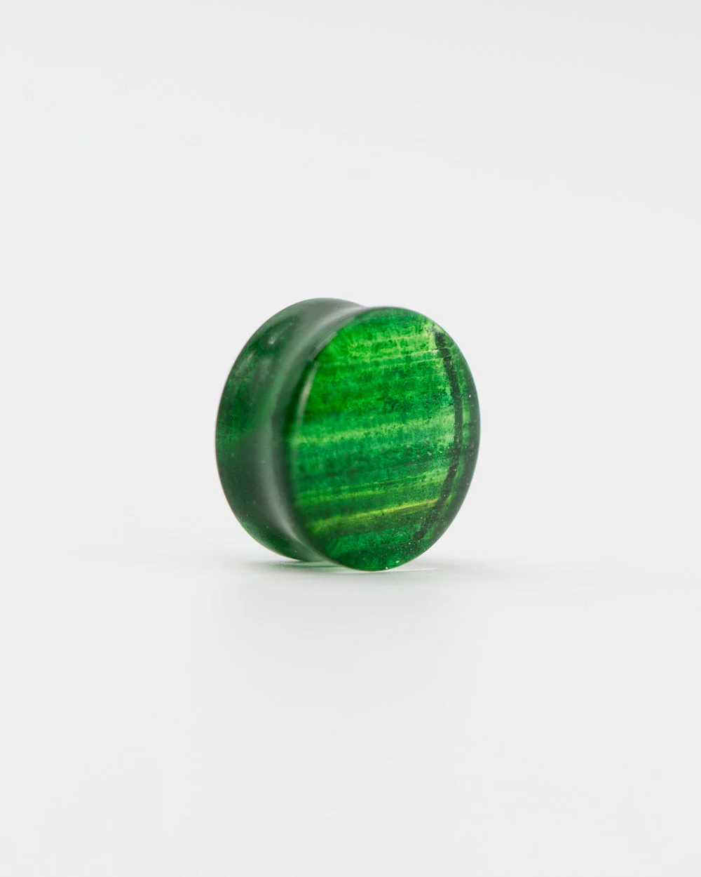 Double Flare Plug - Green Glaze Sparkle - Image 2