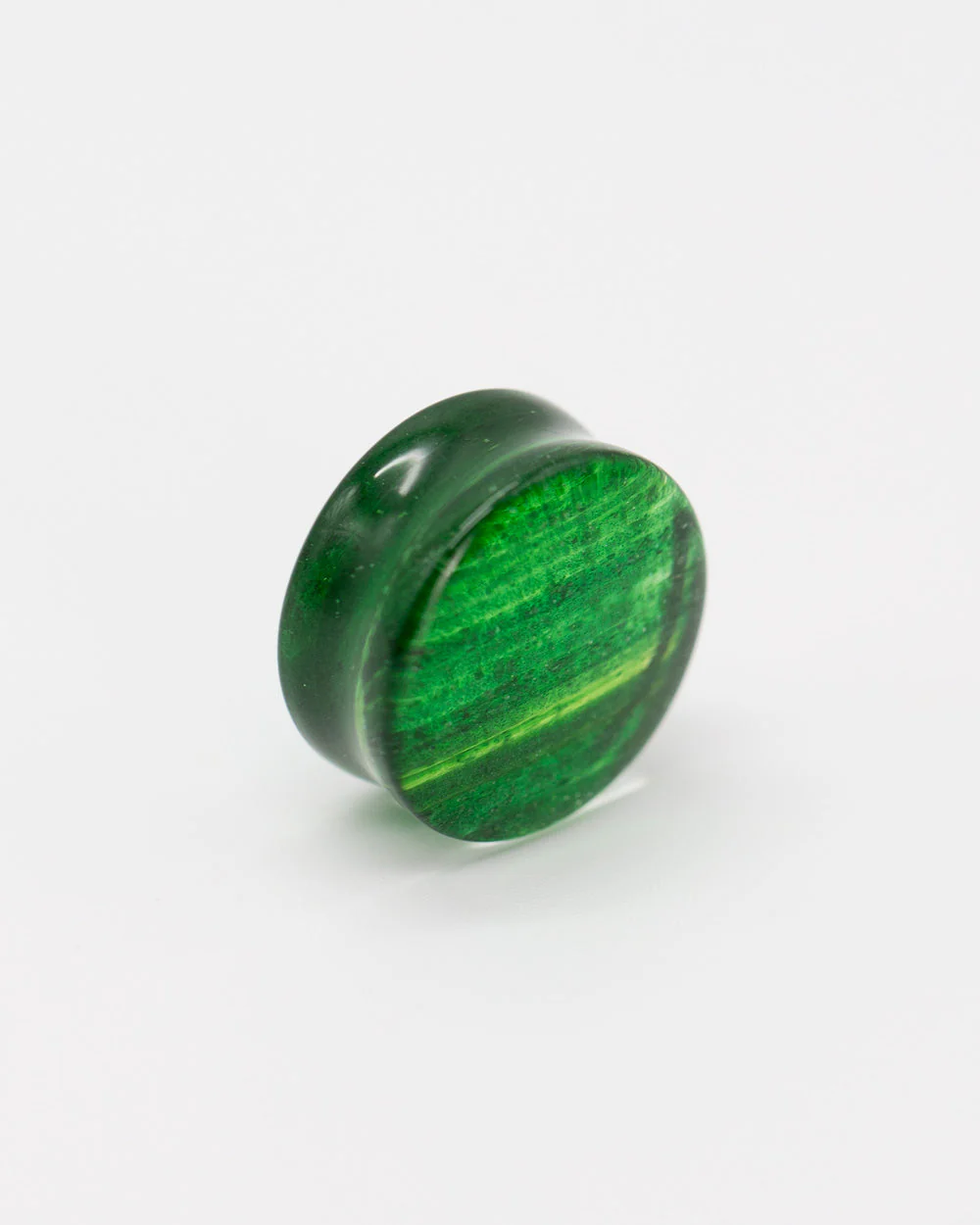 Double Flare Plug - Green Glaze Sparkle - Image 3