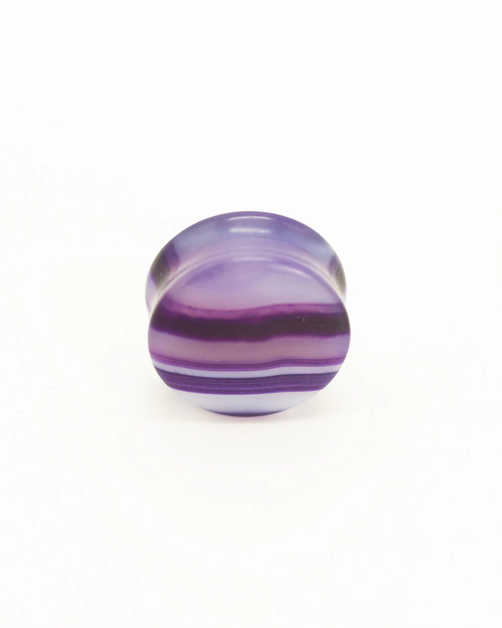 Double Flare Plug - Striped Purple Agate - Image 2