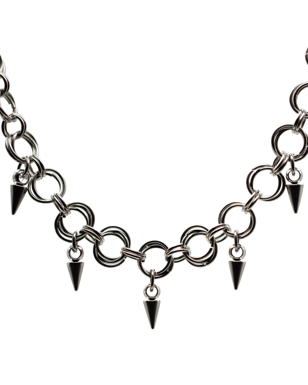 Double Linked Chainmaille Choker with Spikes - Image 2