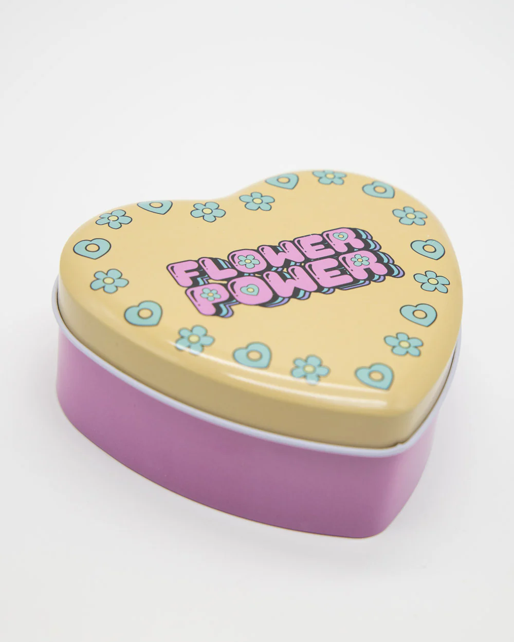 Flower Power Heart-Shaped Metal Tin - Image 2