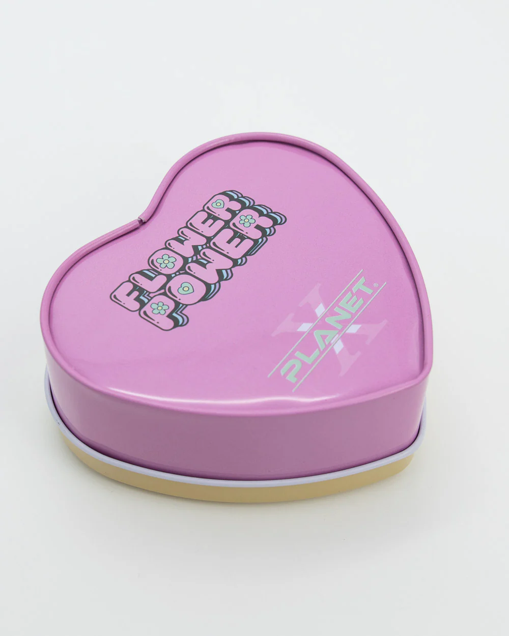 Flower Power Heart-Shaped Metal Tin - Image 3