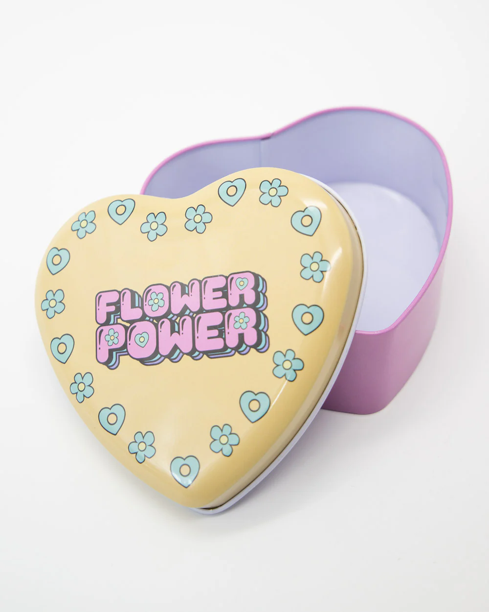 Flower Power Heart-Shaped Metal Tin - Image 4