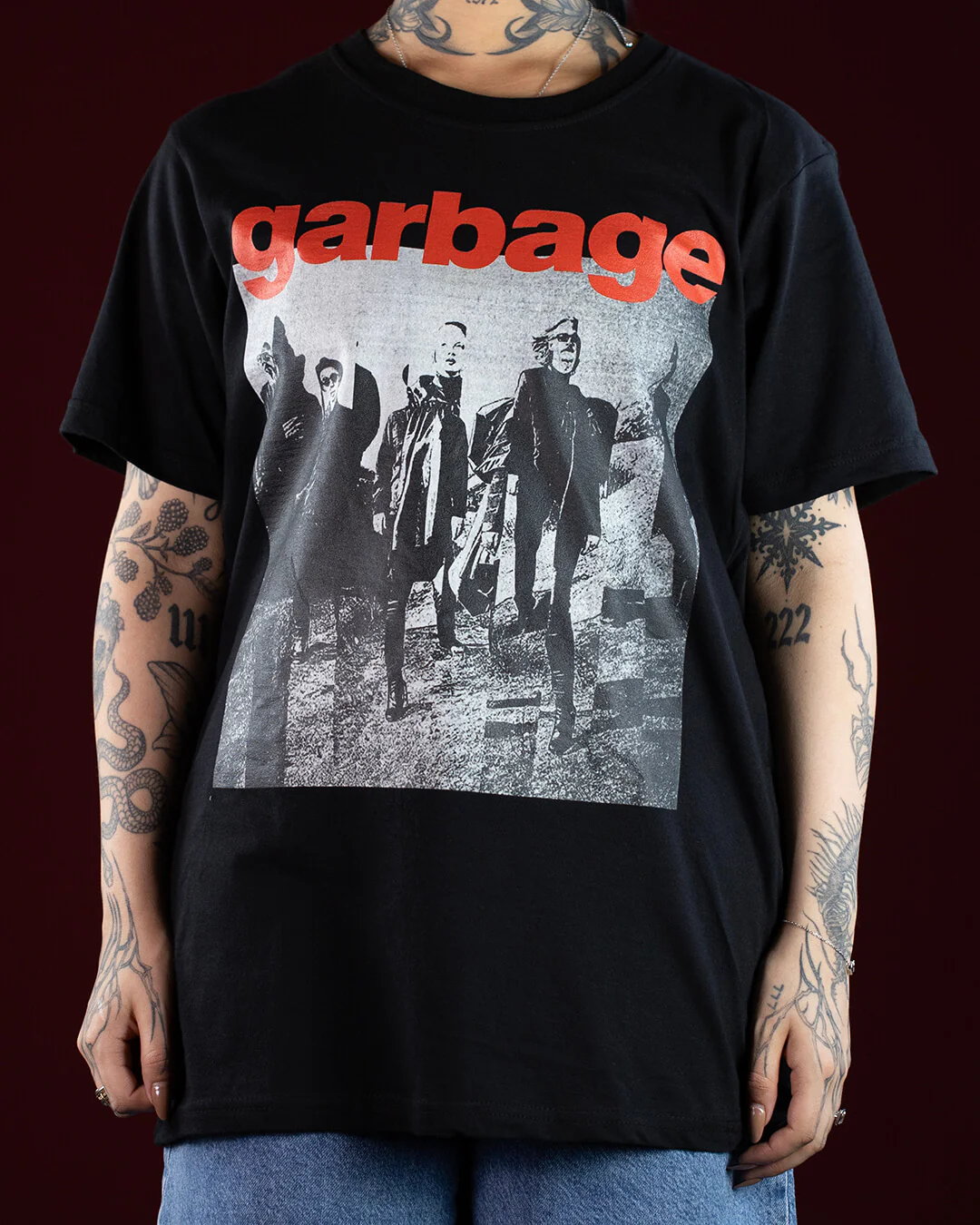 Garbage Photo Segments Black T-Shirt (Licensed Merchandise)