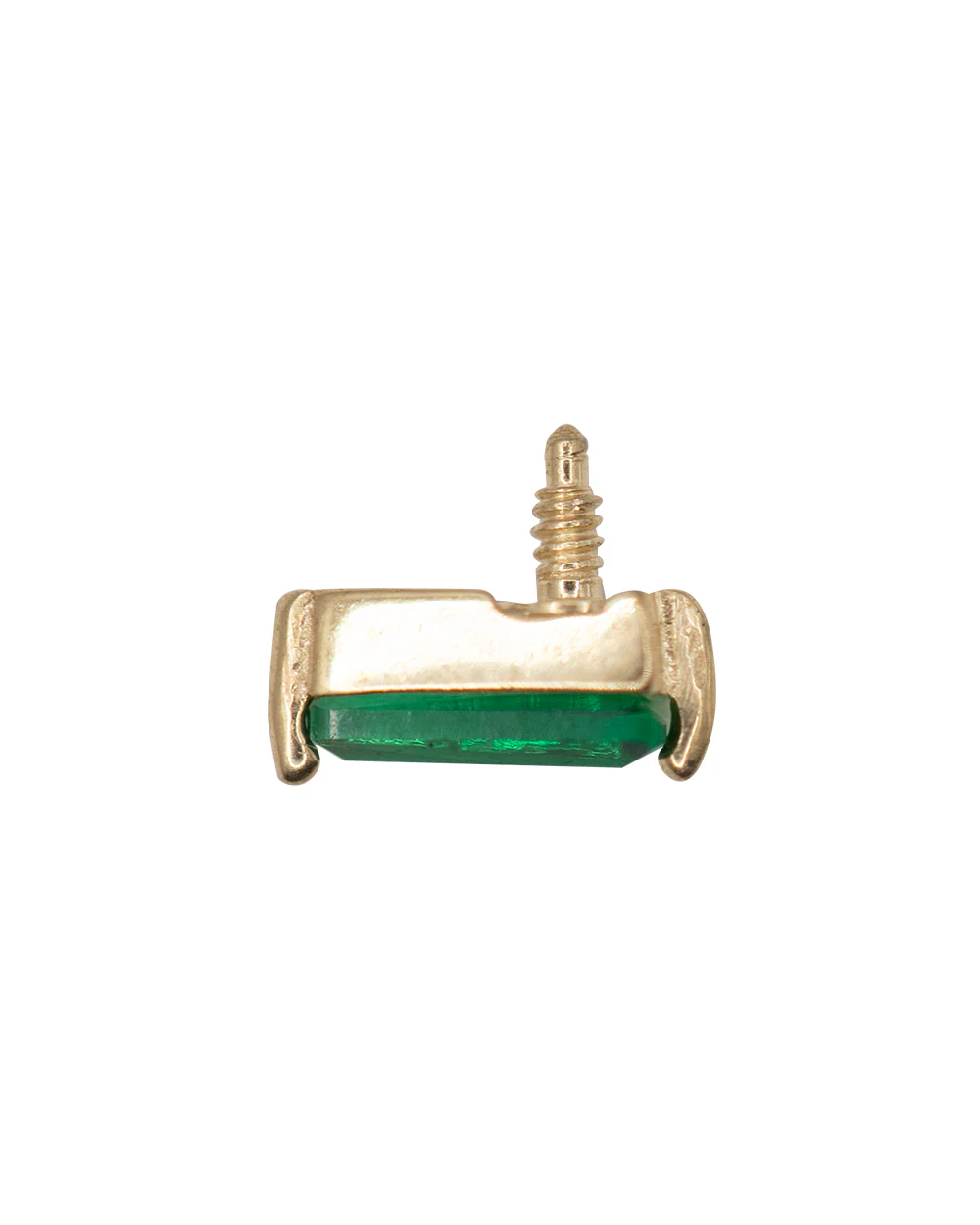 Emerald Gem 18k Gold pvd S/Steel 16g Internal Thread Attachment - Image 4