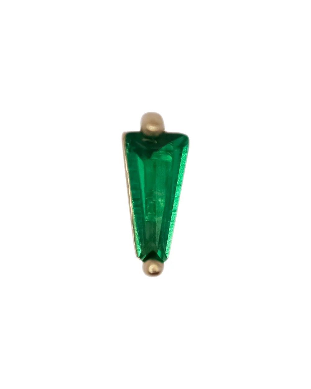 Emerald Gem 18k Gold pvd S/Steel 16g Internal Thread Attachment - Image 5