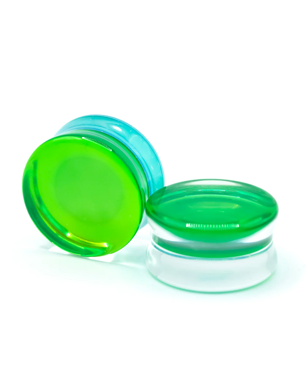 Flared Glass Plug | Green Aurora Borealis - Image 2