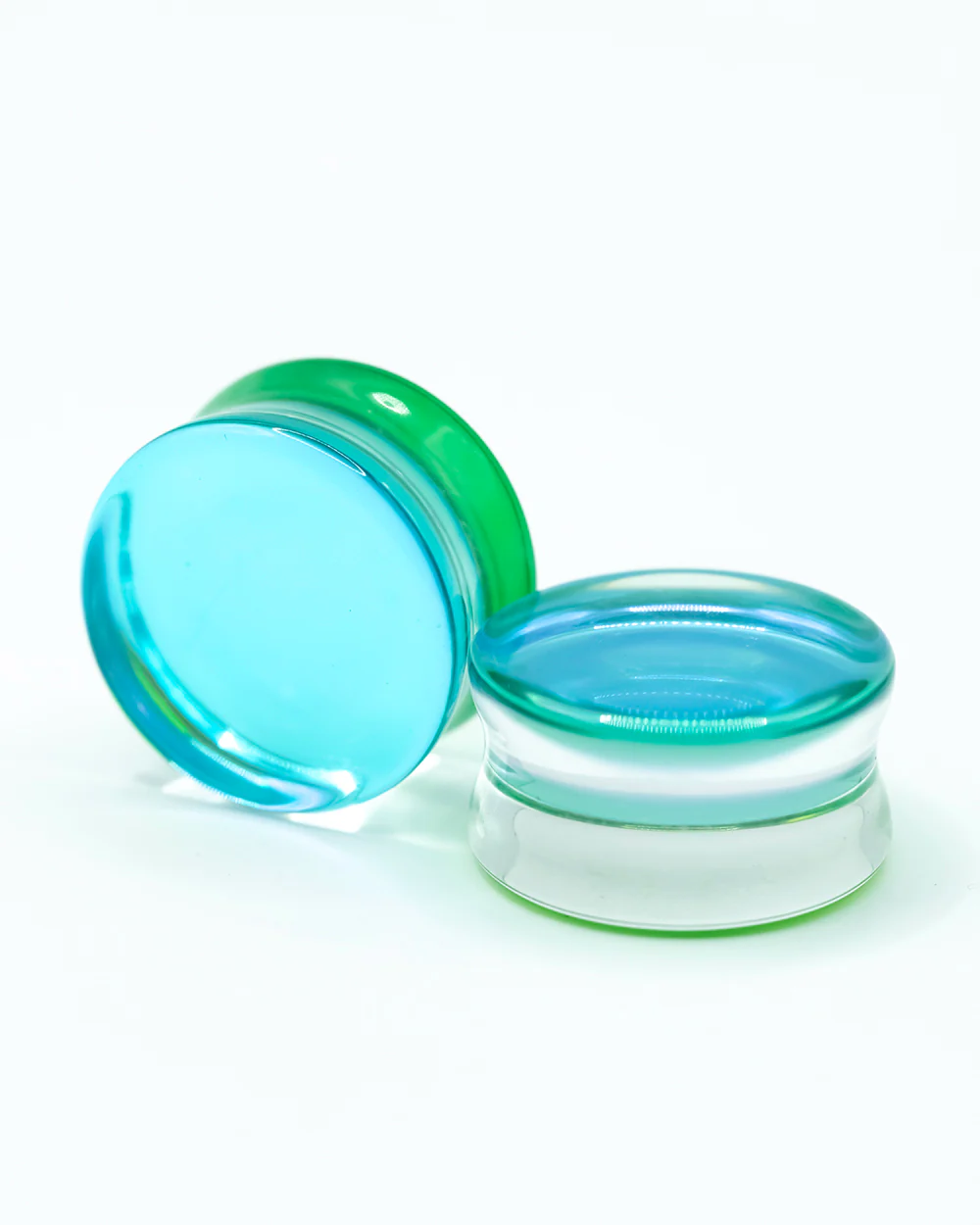 Flared Glass Plug | Green Aurora Borealis - Image 3