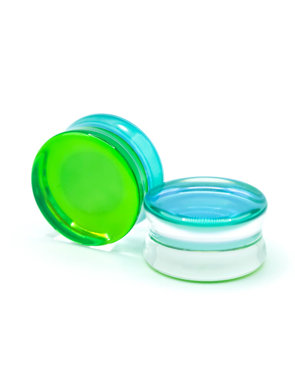 Flared Glass Plug | Green Aurora Borealis - Image 4