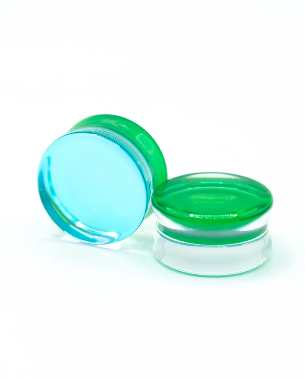 Flared Glass Plug | Green Aurora Borealis - Image 5