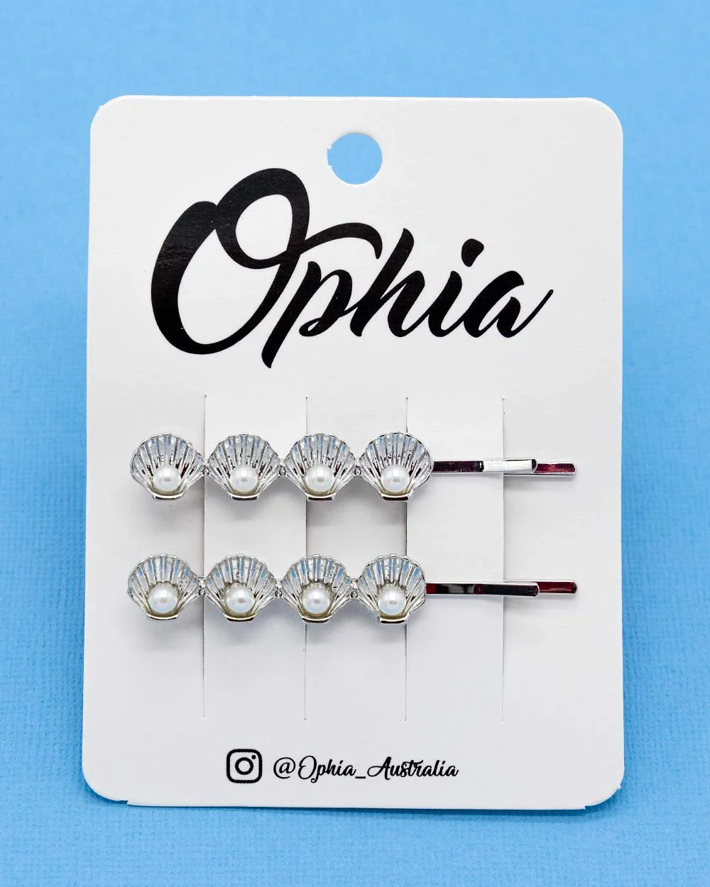 Hair Pin Silver Shell With Pearls - Image 2