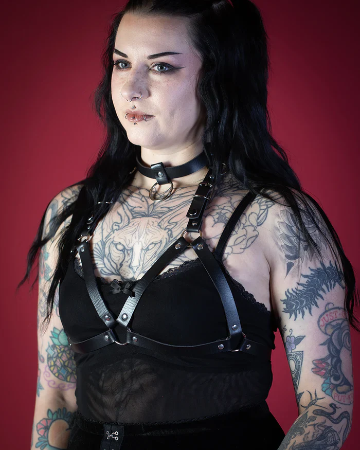 Sweet Vengeance 'The Sufferer' Choker Bra Harness Black - Image 5