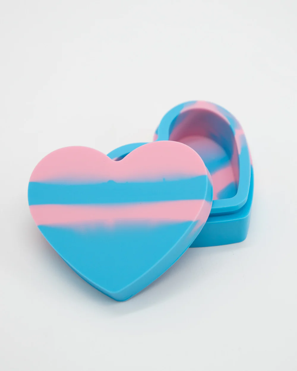 Heart Shaped Silicone Trinket Box - Blue & Pink - Image 4